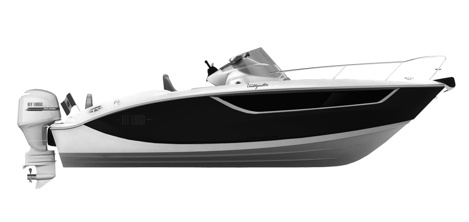 KEY LARGO 24 OUTBOARD - OUTBOARD LINE BLACK METALLIZED (paint)