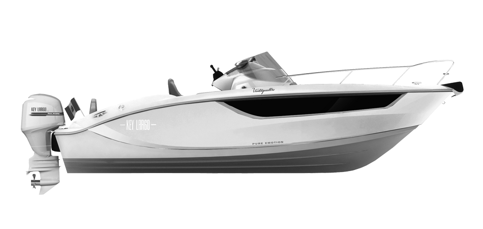 KEY LARGO 24 OUTBOARD - OUTBOARD LINE WHITE (gelcoat)